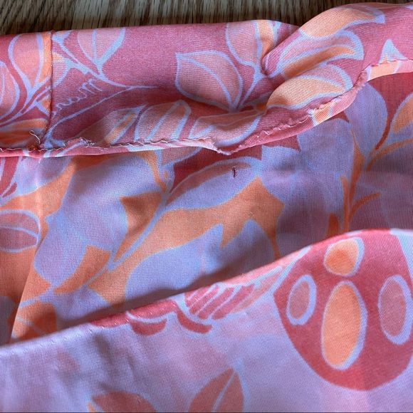 VTG MISS ELAINE 60s Sheer Mod Botanical Print ROBE/DUSTER - Picture 12 of 16